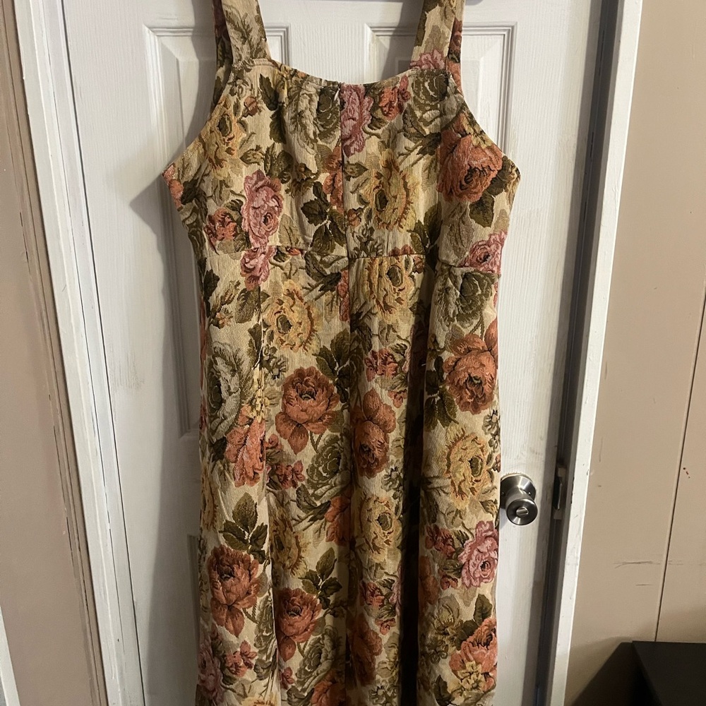 SHEIN Floral Print Midi Dress - Pink and Cream